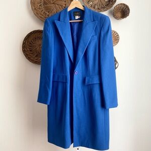 Vintage Louben Electric Blue Trousers & Long Blazer (with shoulder pads)